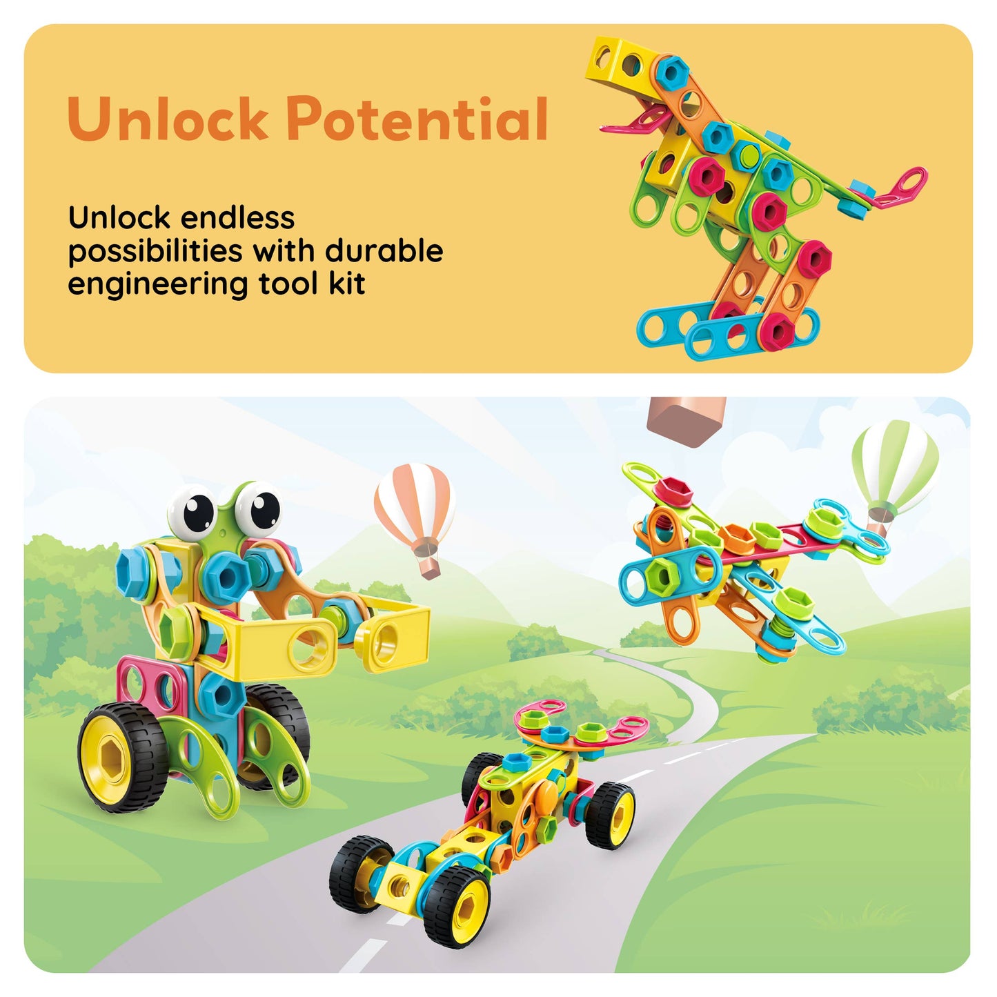 PicassoTiles PTN250 Engineering Construction Set