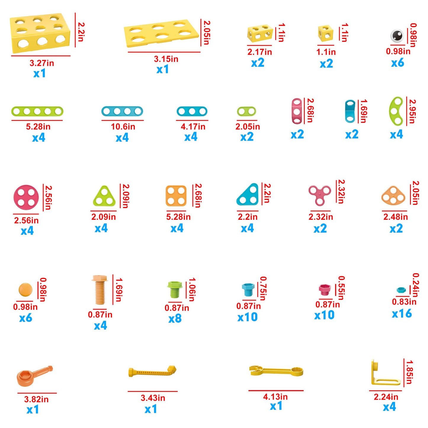 PicassoTiles 115pc Engineering Construction Set