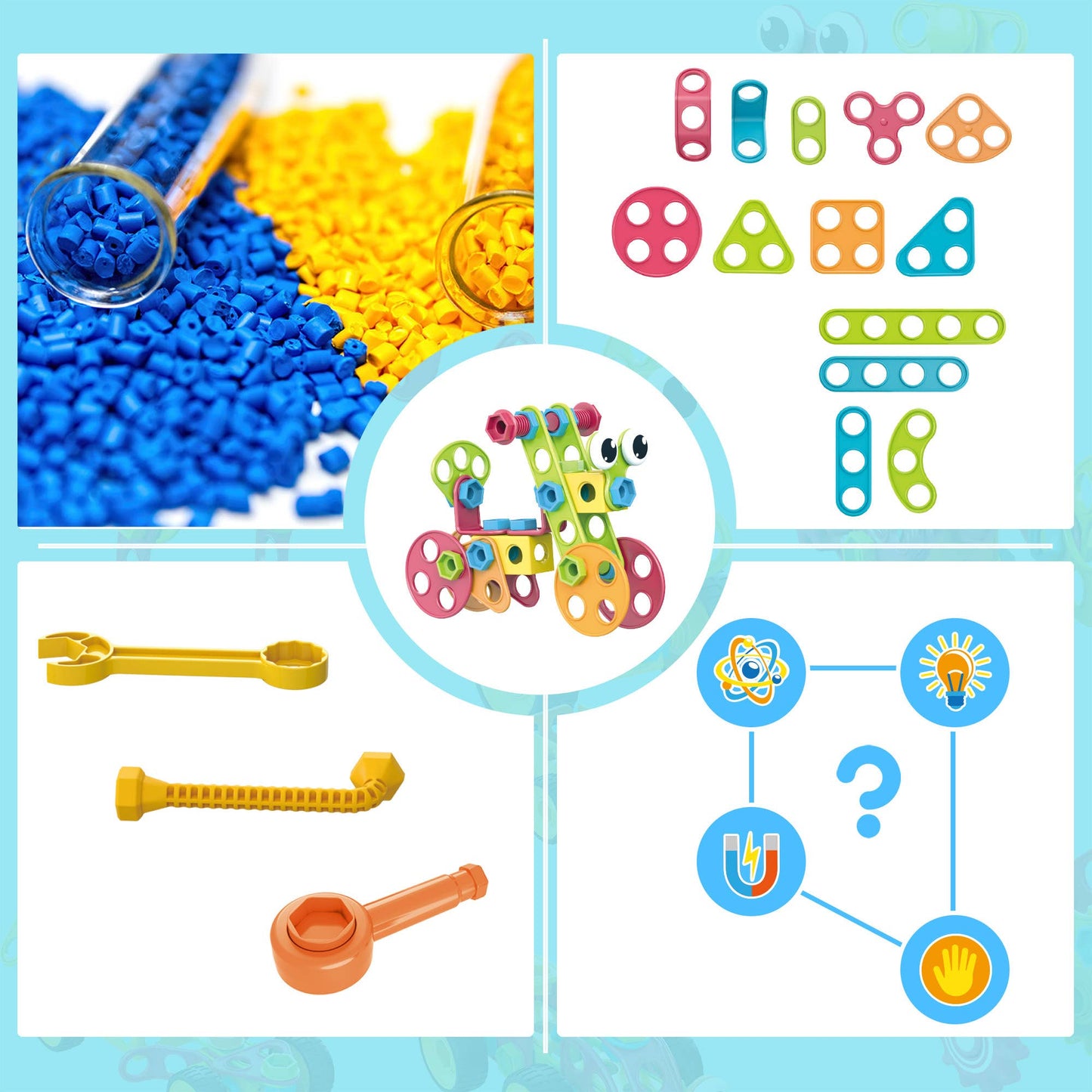 PicassoTiles 115pc Engineering Construction Set