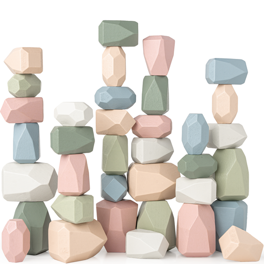 Blue Jay On Rocks Wooden Stacking Rocks, 36Pc – Blue Jays Emporium