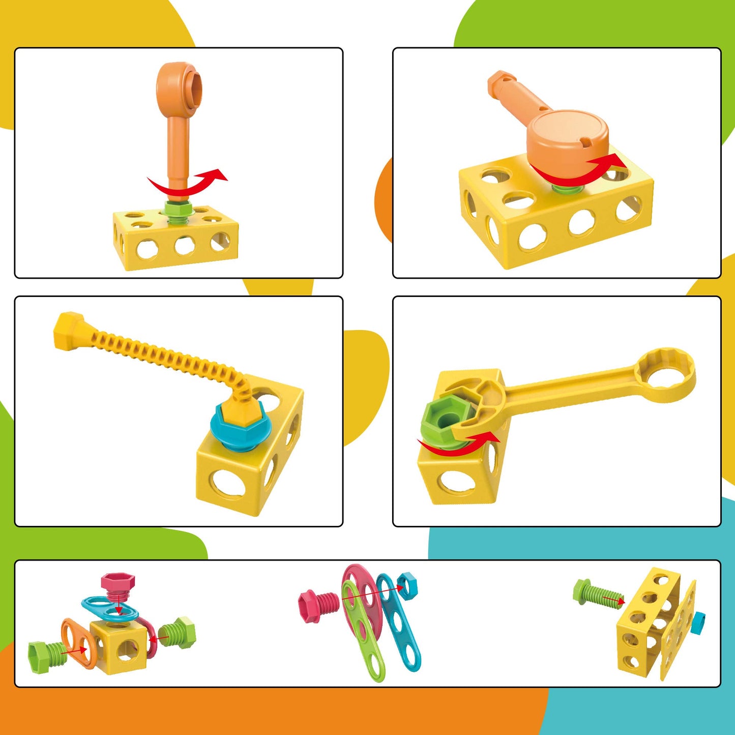 PicassoTiles 115pc Engineering Construction Set
